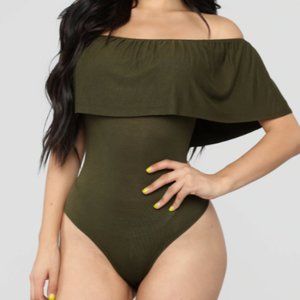 Making Me Happy Bodysuit - Olive
